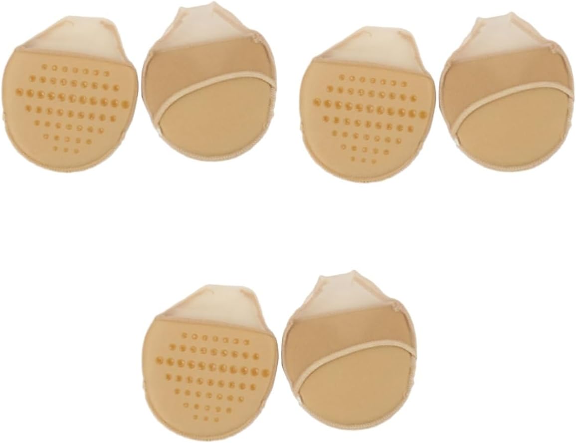 3 Pares de Almofadas Invisíveis de Espuma para Salto Alto Khaki - Insoles Confortáveis para Mulheres, Reduzindo Bolhas e Pressão