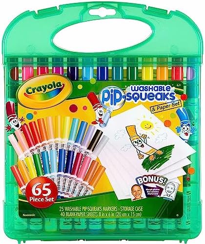 Crayola Pip-Squeaks Washable Marker Set (65ct), Holiday & Christmas Gifts for Kids, Coloring Set, Art Supplies for Kids, Drawing & Craft Kit, Travel Activity, 4+