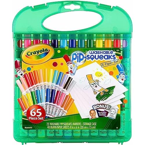 Crayola Pip-Squeaks Washable Markers 65ct, Coloring Art Supplies for Kids