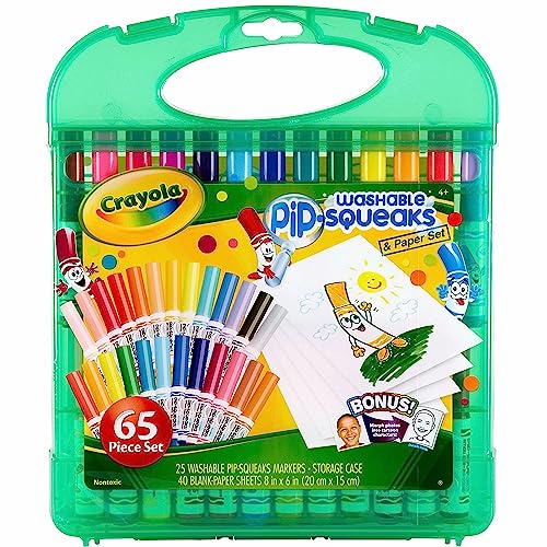 Crayola Pip-Squeaks Washable Marker Set (65ct), Coloring Set, Drawing Art Supplies for Kids, Spring Craft Kit, Travel Ac