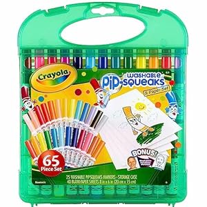 Crayola Pip-Squeaks Washable Marker Set (65ct), Holiday & Christmas Gifts for Kids, Coloring Set, Art Supplies for Kids, Drawing & Craft Kit, Travel Activity, 4+