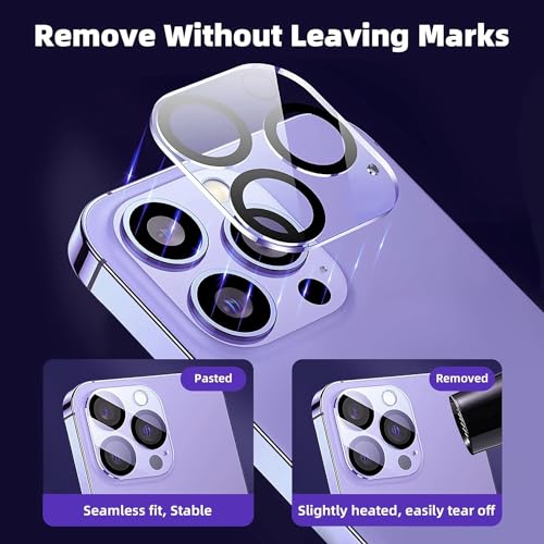 Image of Premium iPhone 14 Pro Tempered Glass with Camera Lens Protector - Ultimate Protection Kit Edge to Edge Screen Protector for iPhone 14 Pro 9H Hardness Ultra HD Anti-Scratch Case Friendly