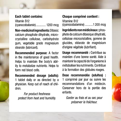 ber Naturals Vitamin B12 Cyanocobalamin 1,200 mcg, Timed Release, 80