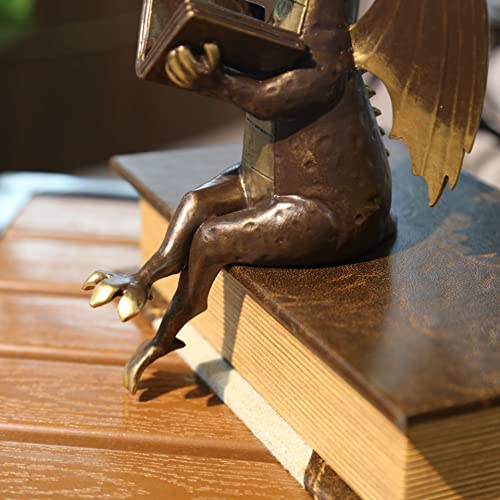 Estatua Dragón Lectura Imitación Bronce Antiguo miniatura 4