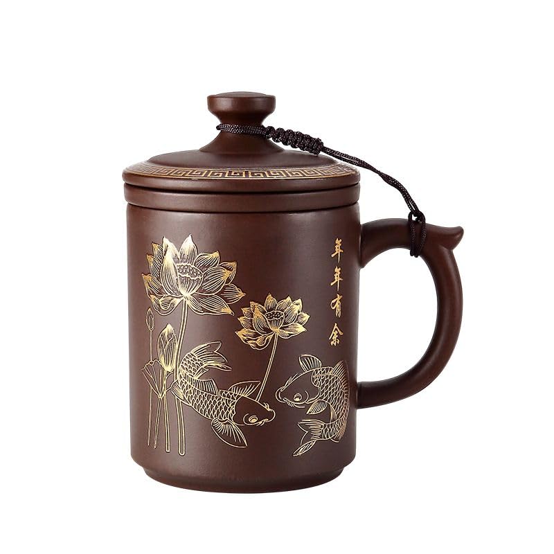 Amazon.com | Ceramic Teacup, Chinese Hand Painted Purple Clay Tea Mug ...