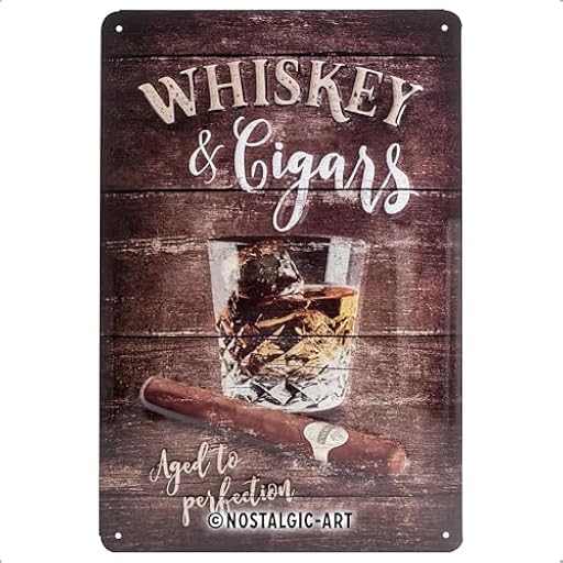 Nostalgic Art Whiskey - Placa decorativa, metal, 20 x 30 cm, color marrón | Ya disponible en tu tienda friki favorita! En mundofriki.es!