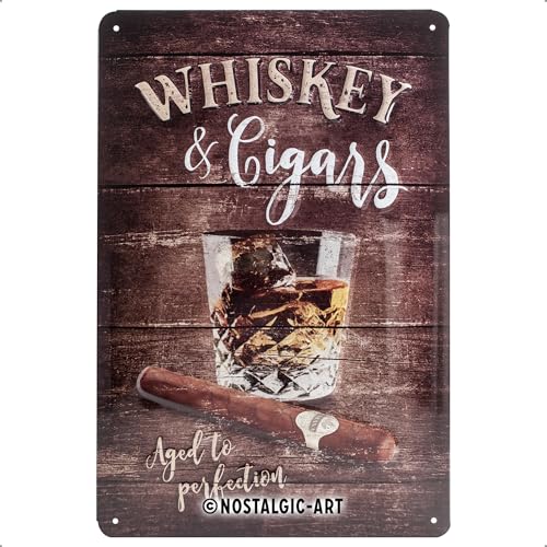Nostalgic-Art Plaque Vintage Whiskey – Idée de Cadeau pour Les Amateurs de Whisky, en métal, Design Retro pour la décoration, 20 x 30 cm
