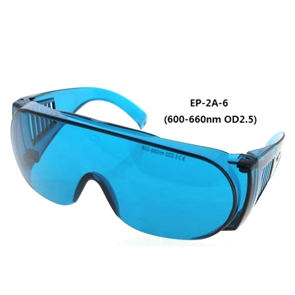 Lunettes de sécurité de protection des yeux 600-660 nm haute luminosité laser rouge et lumière rouge LED Lunettes de protection avec étui