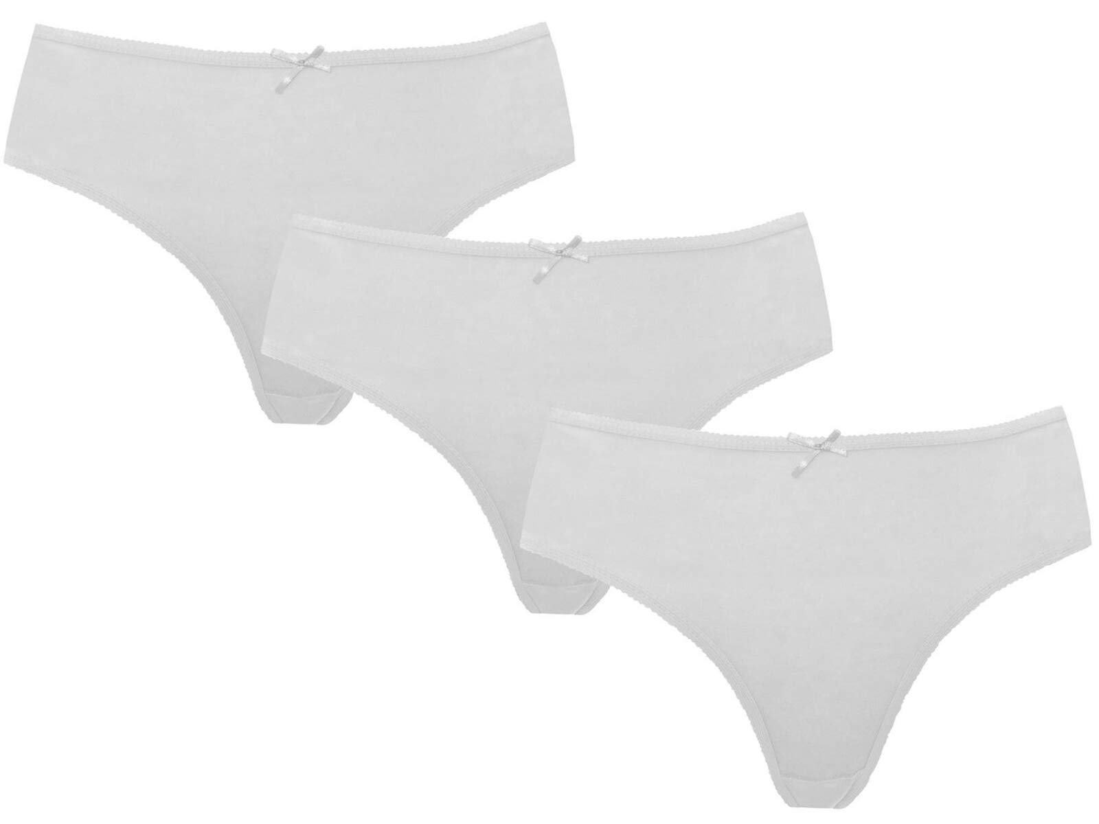 F & S Ltd Women's White 3 X Cotton Bikini Briefs Pants Knickers Underwear In Size 10 To 20 (10-12/34''-36'' Hips, )