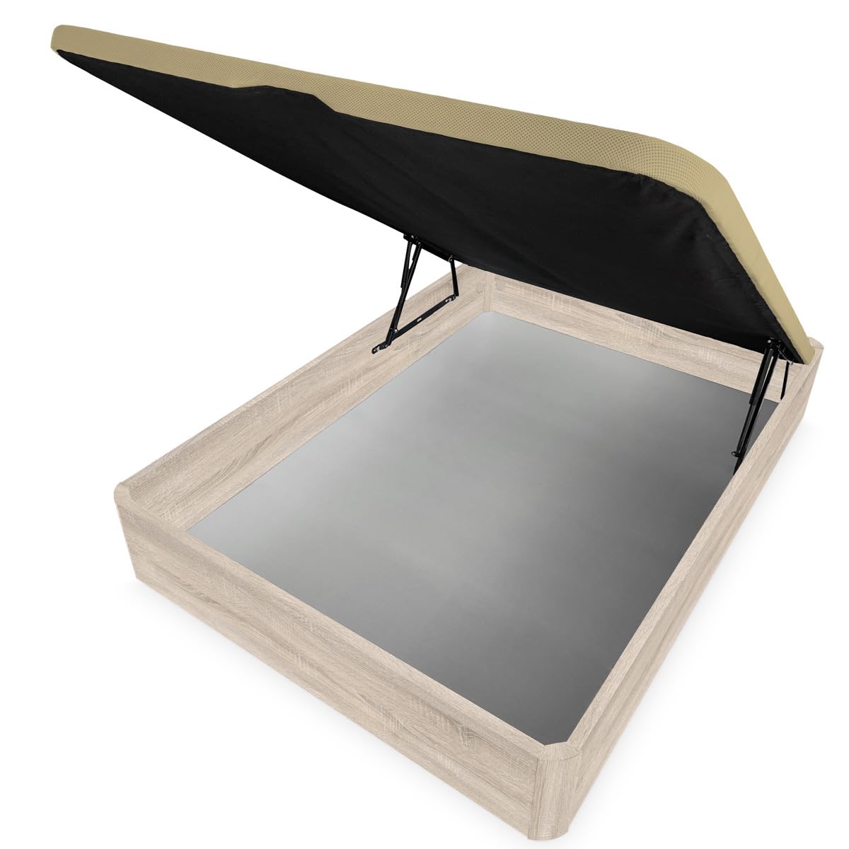 amuéblate Online - Canapé Abatible Extra Reforzado Gran Capacidad con Tapa Transpirable, Esquinas Redondeadas, 135 x 190, Cambria