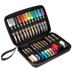 Uni-Ball 186824 Posca Stiften, In Koffer, Geschikt Voor Vele Oppervlakken, Verschillende Punten En Kleuren, Meerkleurig…