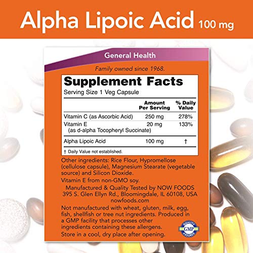 Essential Nutrition, alfa lipoico gnc Marca NOW (2)