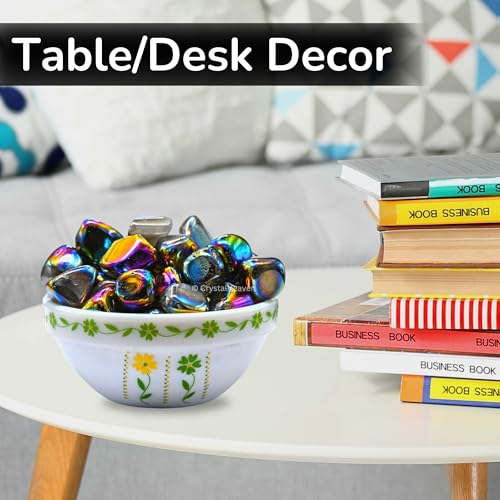 Image of Certified Titanium Aura Quartz Crystal Healing Tumbled Stone, Natural Polished Crystals for DIY Crafts, Manifestation, Meditation, Pooja Feng Shui and Reiki Healing (30 Grams)