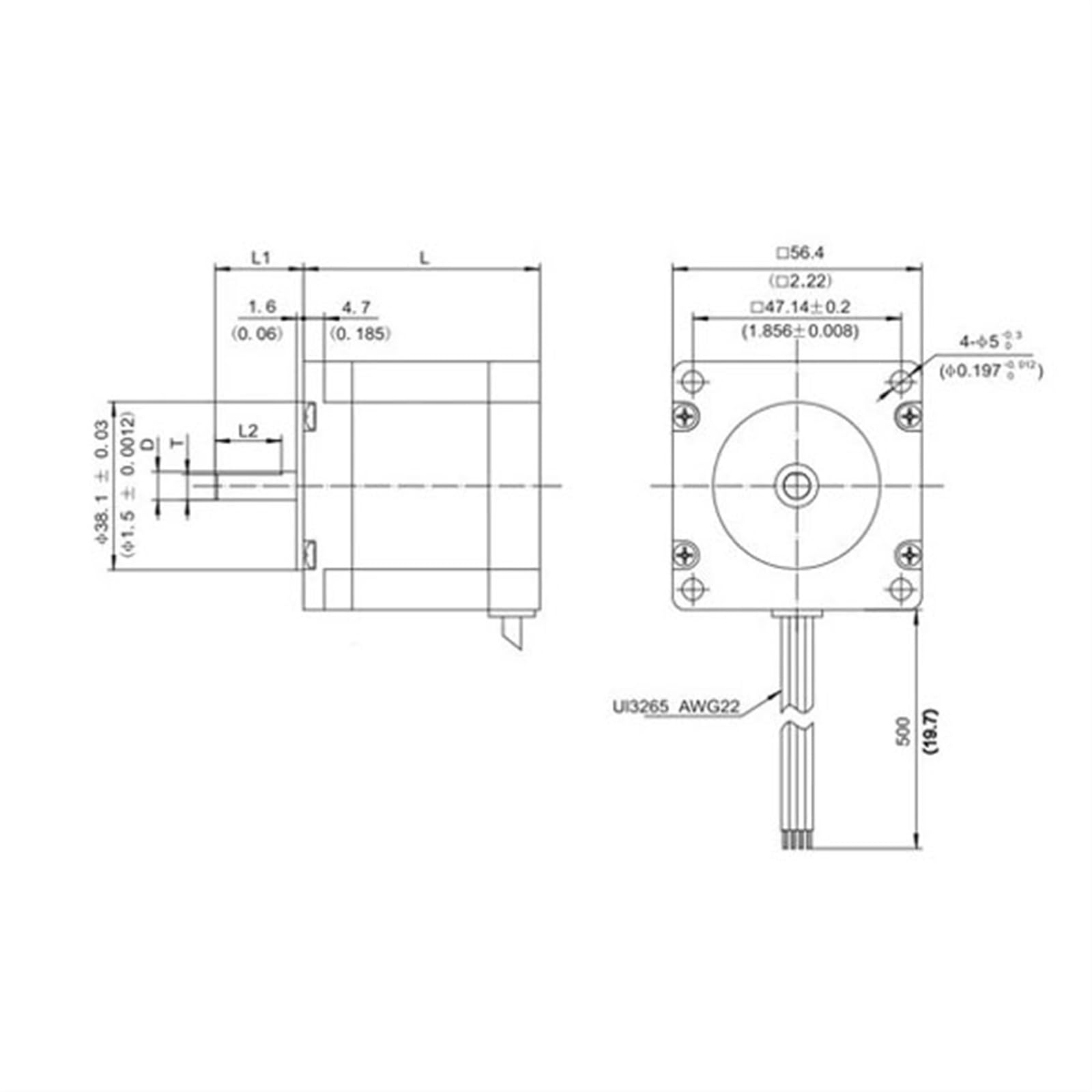 GTPBAO sterownik sterownika 1 szt. 2-fazowy 4 przewody 57 mm kołnierz silnik krokowy 4,4 A 3,1 Nm 1,8 stopnia Nema 23 silnik krokowy 23HS5401 8 mm 10 mm maszyna CNC z pojedynczym wałem (10 mm)