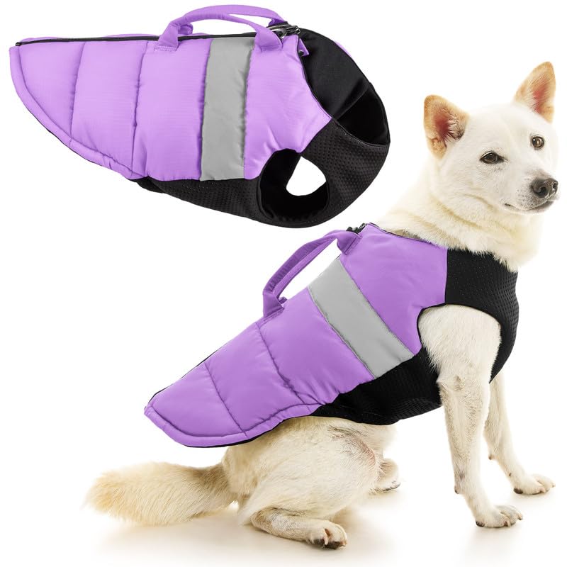 Image of Gooby Padded Vest Lift Dog Harness - Purple, Medium