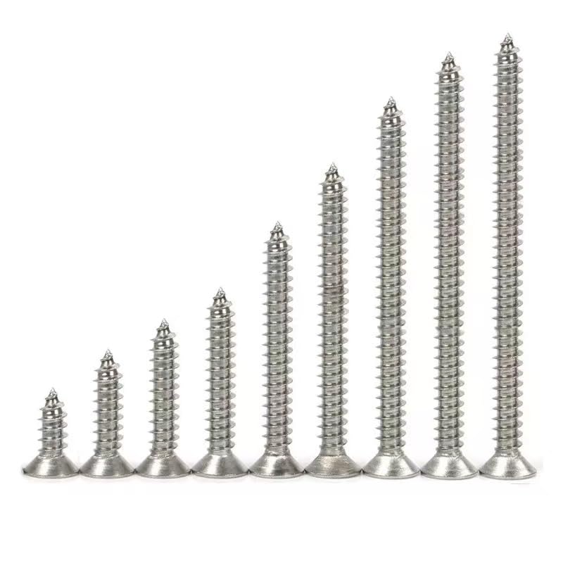 Vis autotaraudeuses tête plate inox M4-M6 cruciforme métal bois plastique assortiment fixation (M6 x 65mm - 50pcs)