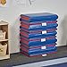 ECR4Kids Premium Folding Rest Mat, 3-Section, 2in, Sleeping Pad, Blue/Red