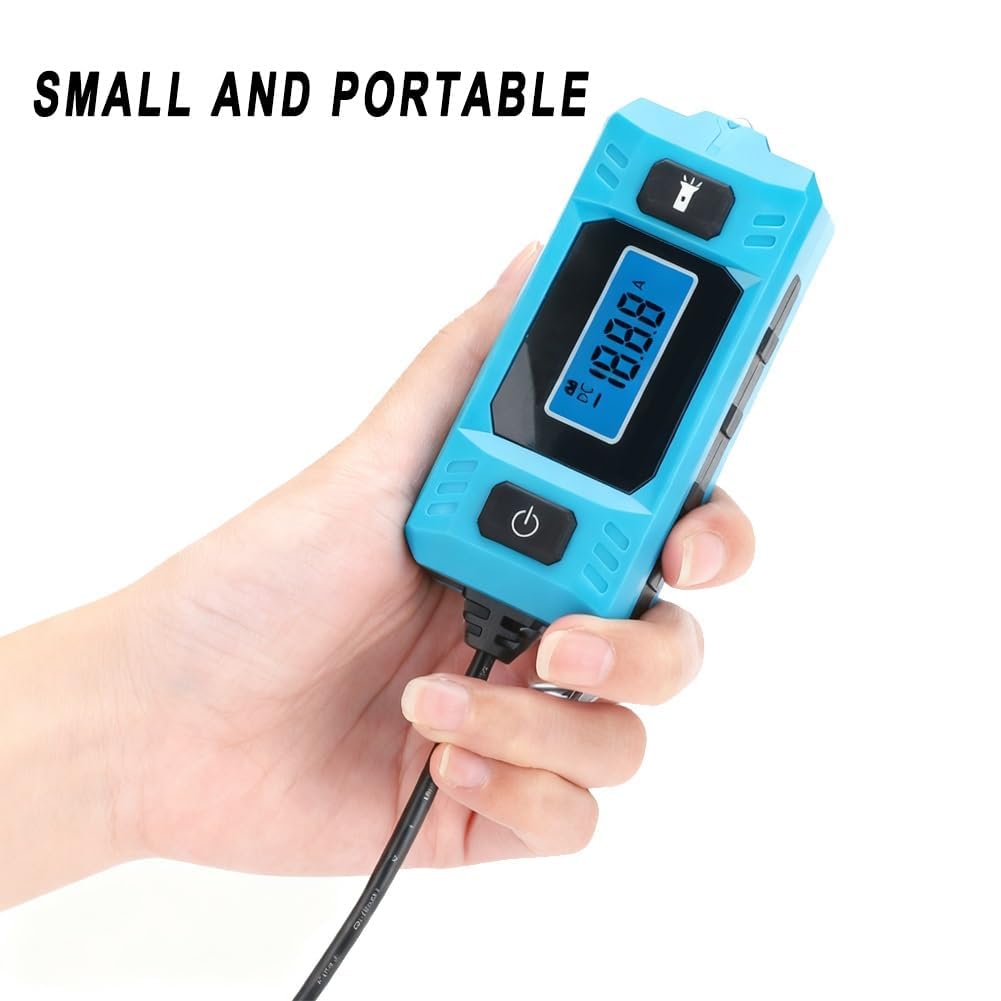 Tester di corrente per automobili, tester portatile Cnbj-611 per guasti del circuito automobilistico ad alta precisione, intervallo di misurazione da 0,01 A a 19,99 A, display retroilluminato (2 pezzi