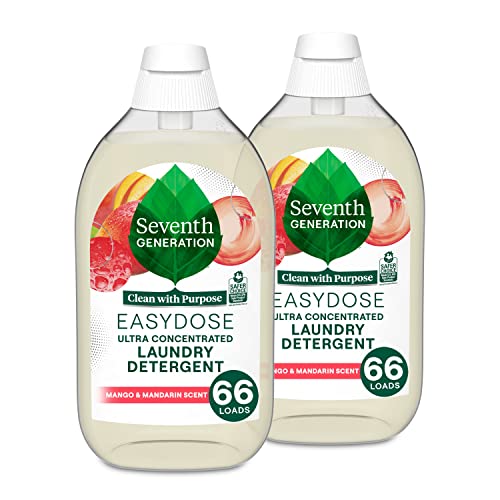 Seventh Generation EasyDose Laundry Detergent Ultra Concentrated Mango and Mandarin Washing Detergent 23 oz 2 Count