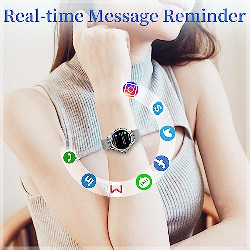Image of Smart Watches for Women, 1.3 inchHD Fitness Tracker with Blood Pressure /Heart Rate Monitor, Bluetooth 5.2 Make Calls Smart Watch for Android /iOS Phones, IP68 Waterproof Fitness Watch for Women