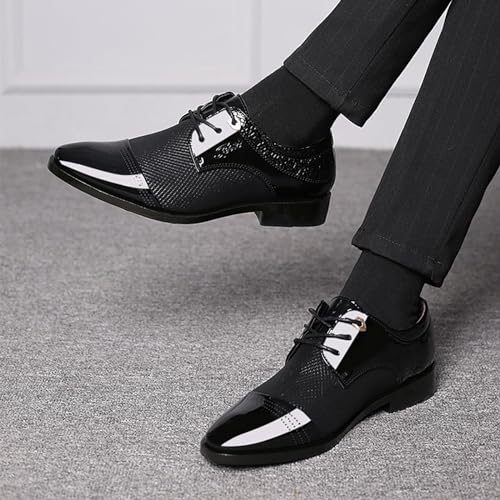 Men's Patent Leather Dress Shoes Casual Oxford Lace-up Shoes Business Formal Shoes Tuxedo Office Shoes for Men2