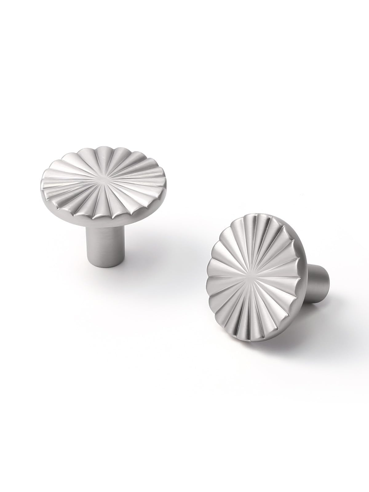 SORWDUERM 10 Stück Silber Schrank Knöpfe Küche Solide Runde Kommode Schublade Knöpfe Einfache Schrank Hardware für Schrank Schublade zieht Zink Legierung Möbelknöpfe