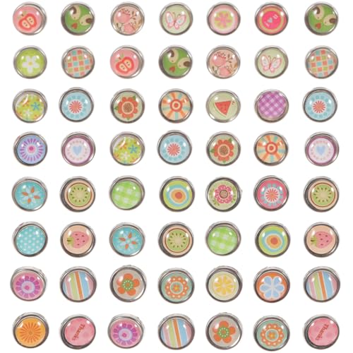 Amosfun 100 Mini Brads Pastel Rond 0.35 Pouces Attaches Parisiennes Métalliques pour Scrapbooking Artisanat DIY Décoration