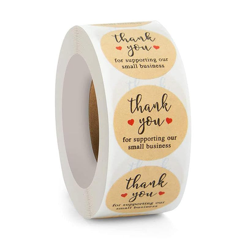 Image of Alokik Enterprise 2000 Pcs Thank You for Supporting My Small Business Watercolor Stickers,Round Thank You Adhesive Sticker for Wedding Supplies Packing Sticker Gift Wrap (4 x Decorative Sticker Roll)