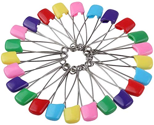 50 piezas alfileres para pañales alfileres de seguridad para bebés 2.2 pulgadas alfileres para pañales de tela de plástico con cierre de enclavamiento alfileres