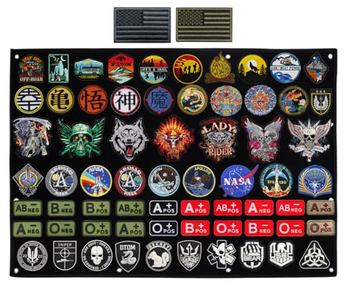 Large Patch Display Board,Tactical Nylon Collect Cloth,Wall Hanger Holder,Military Army Hook and Loop Emblem Show Organiers,Folding Patch Storage Plane Panel Compatible with Velcro