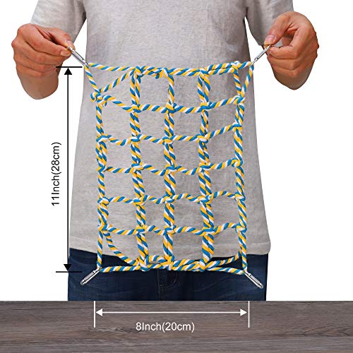 YIHIHI-Pet-Climbing-Rope-Net-Bird-Climbing-Rope-Ladder-Sturdy-Rope-Bridge-Ferret-Cotton-Rope-Net-Rat-Hanging-Bed-Hammock-Swing-Ladder-Eco-Friendly-100-Organic-Cotton-Small-Animal-Habitat-Decor