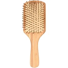 Familyhouse Natural Wooden Paddle Hair Brush Bamboo Bristle Detangling Hairbrush for Women Men and Kids Reduce Frizz and Massage Scalp