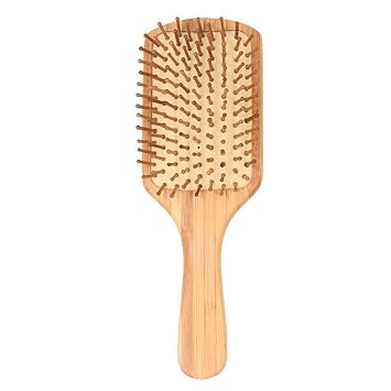 Familyhouse Natural Wooden Paddle Hair Brush Bamboo Bristle Detangling Hairbrush for Women Men and Kids Reduce Frizz and Massage Scalp