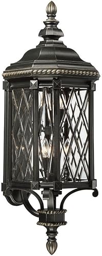 Minka Lavery Bexley Manor 9323-585 - Lámpara de pared exterior para exteriores, 6 luces, 240 vatios, color negro
