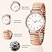 OIDEA Women's Elastic Strap Watches: Large Face Arabic Numerals Analog Quartz Wrist Watches for Women Easy Reader Stretch Band Ladies Watch Rosegold