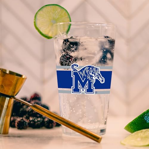 Image of Logo Brands NCAA 16 oz Pint Glass - Durable Glass With Bold Team Color- Chip-Resistant Rim Drinkware For Fans, Tailgates, Home Bars & Everyday Use