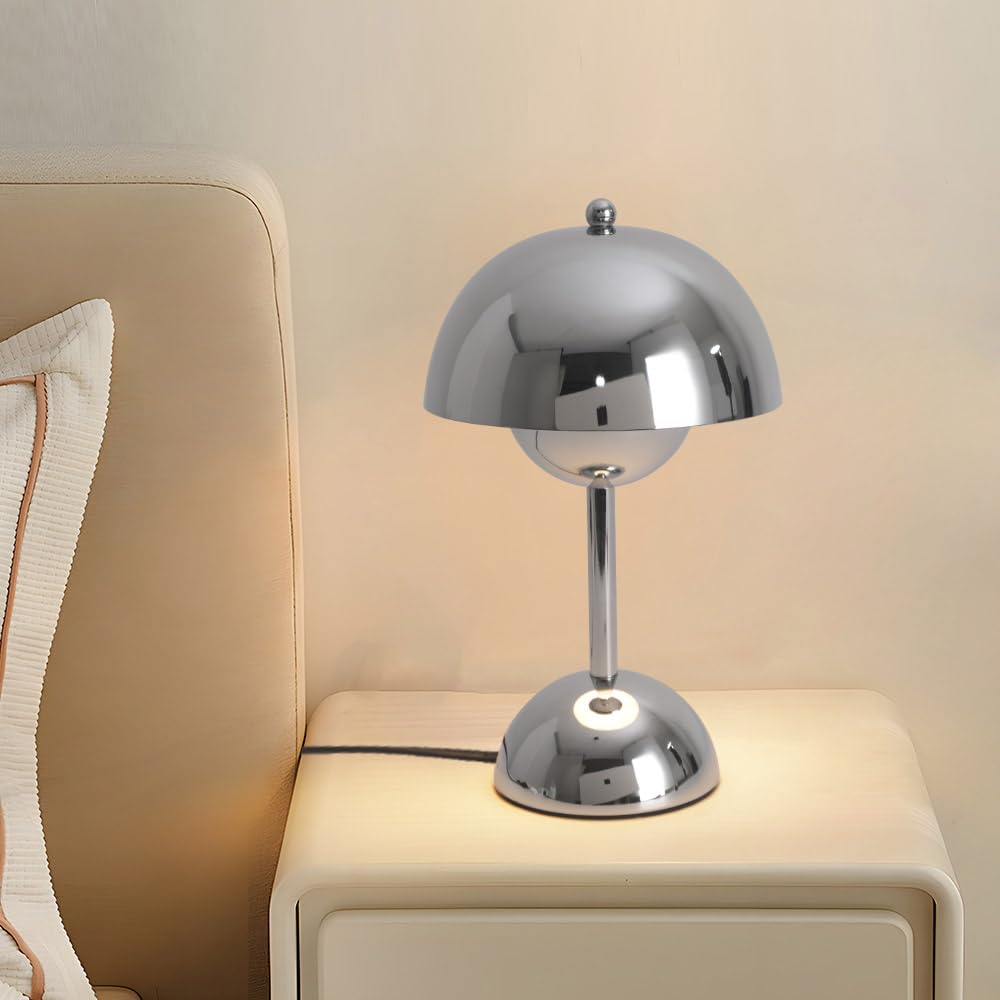 Lampada da tavolo a 3 vie dimmabile a LED con tocco, lampada a fiori, lampada da tavolo per lavoro e studio per le camere da letto, caffè, ufficio, (Lampada G45, 3000K, luce calda)