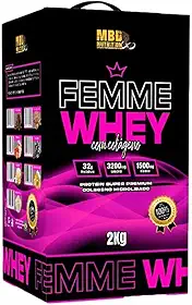 Whey Protein Femme 2kg (caixa) MBD Nutrition c/Colágeno Sabor Morango