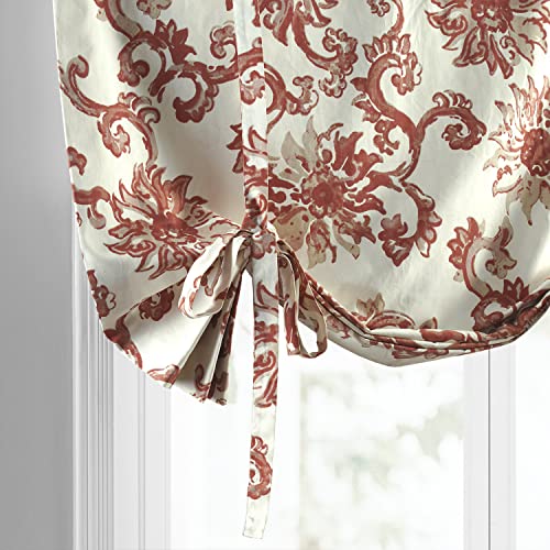 Image of HPD Half Price Drapes Room Darkening Tie Up Curtains 46 X 63 Inch Indonesian Printed Cotton Window Roll Up Balloon Curtain for Living Room, Kitchen PRTW-TUD40A-63 (1 Panel), Indonesian Rust