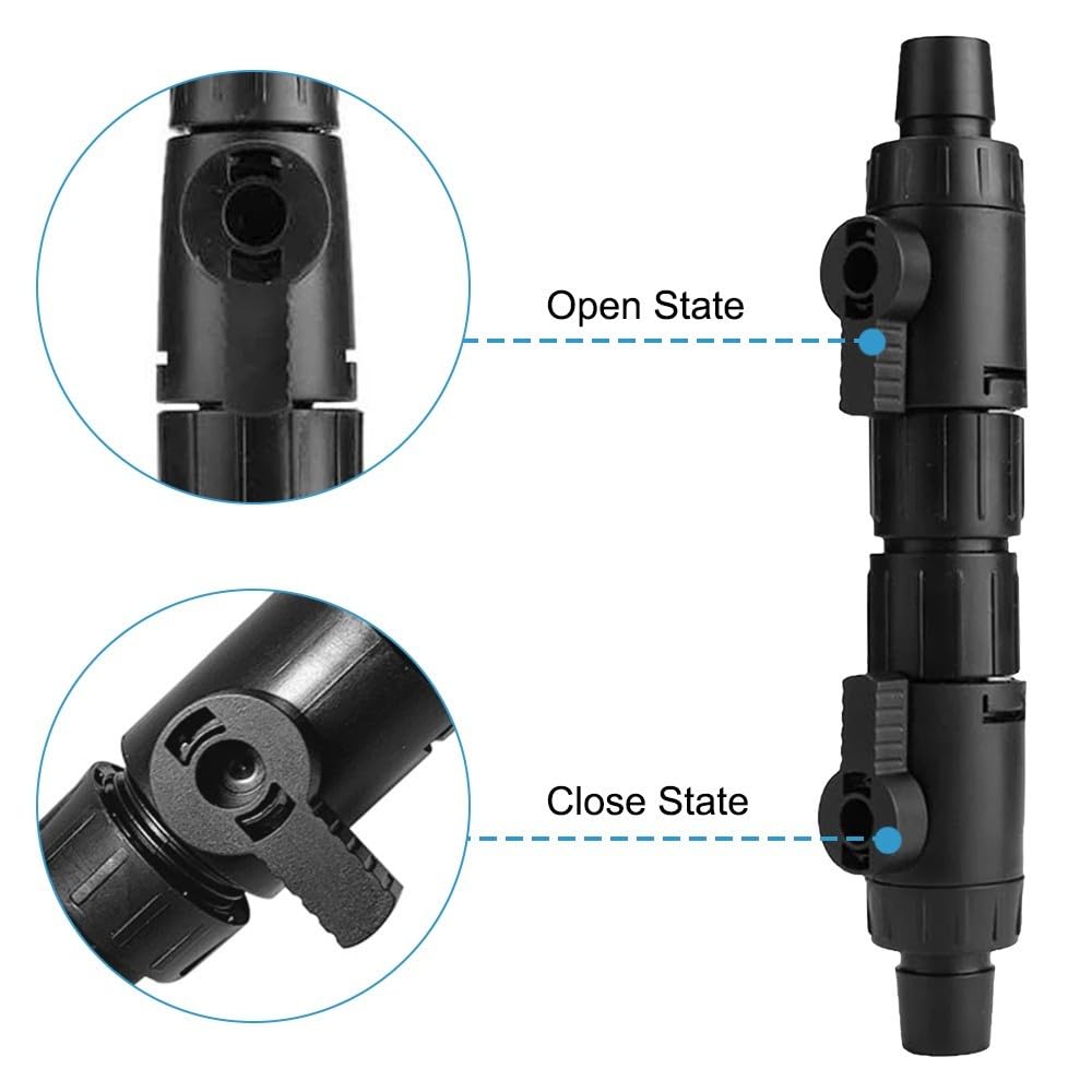 MiOYOOW Aquarium Hose Valve, Fish Tank Hose Connector Aquarium Water Control Valve with Quick Release Handle for 12/16MM Water Pipe - Image 3