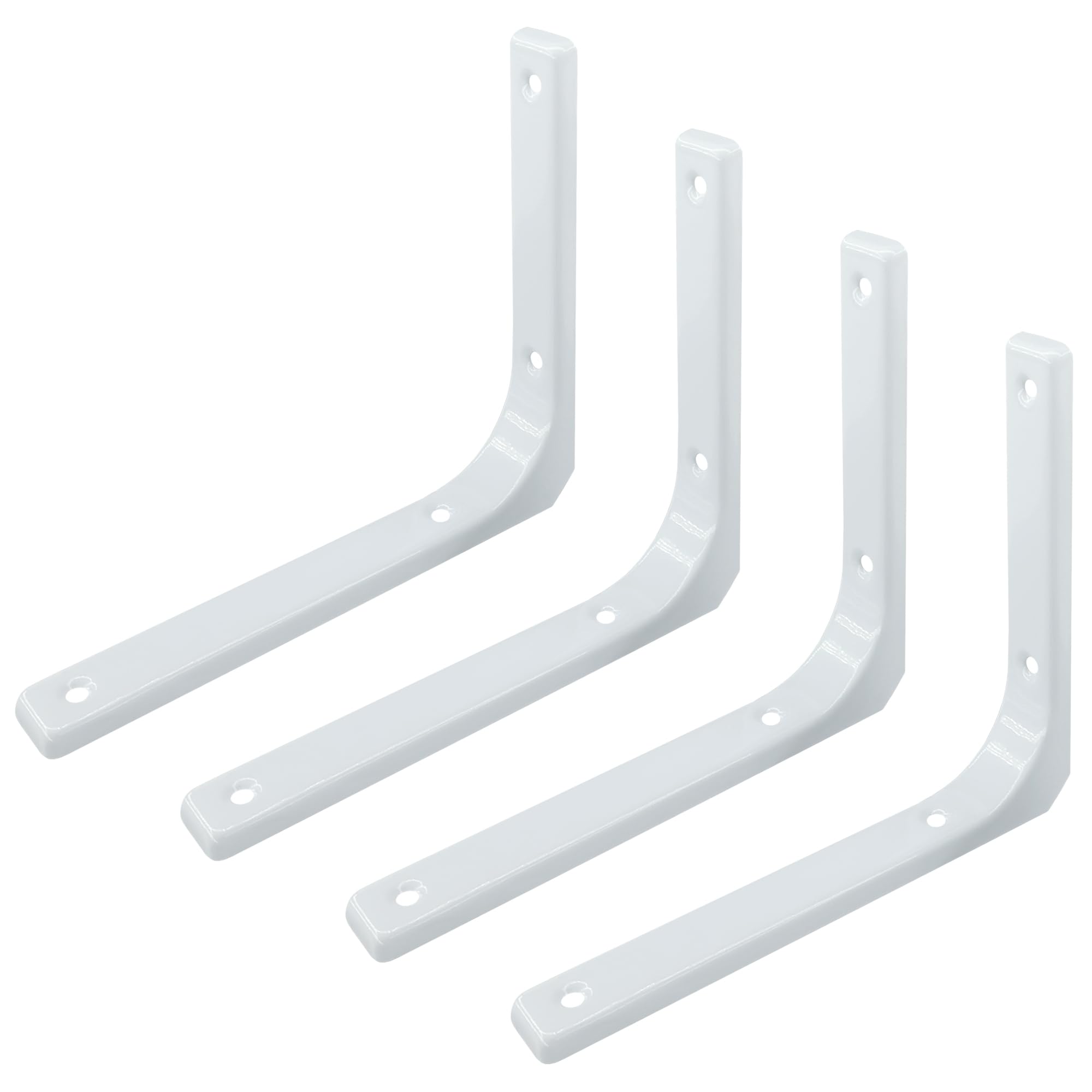 Ddhomin White 4 Pcs Heavy Duty Shelf Bracket,L Shape Right Angle Bracket (, 150Mm×125Mm)