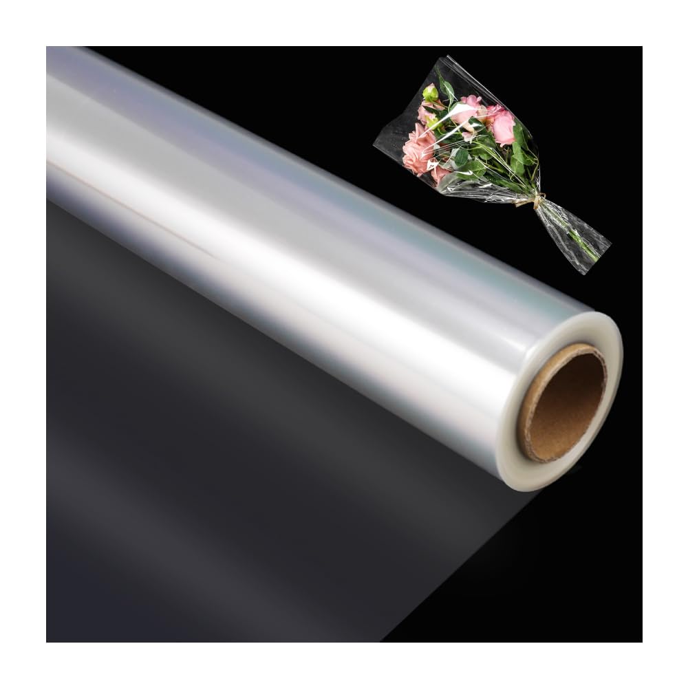 Rotolo Cellophane Trasparente 80cm X 30m LINSOCLE – Carta Per Confezioni Regalo, Fiori, Cesti E Bomboniere - 2