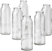 SereneSpacesLiving Set of 6 Clear Glass Bud Vases 6.25" Tall - Elegant Wedding Centerpieces & Home Decor Flower Vases