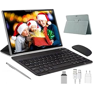 4G Tablet 10 Zoll Android 10, 3 GB RAM + 32 GB ROM / 128 GB, 8000 mAh Akku, 1280 * 800 HD IPS Display, 8 MP + 5 MP Dual Kameras, WiFi, GPS, Einzel-SIM Unterstützt, Tablets mit Tastatur und Stift