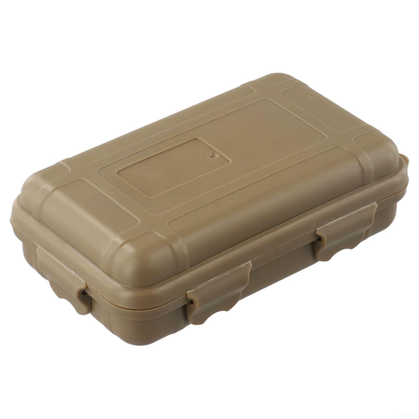 Outdoor Storage Box, Small Airtight Waterproof Plastic Box Container for Outdoor Travel Camping Survival Kit Tool Box(Tan)