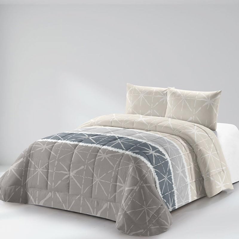 Rufino Díaz Edredón Invierno Adams Estampado 350g + Funda Cojín - Beige, 135 cm