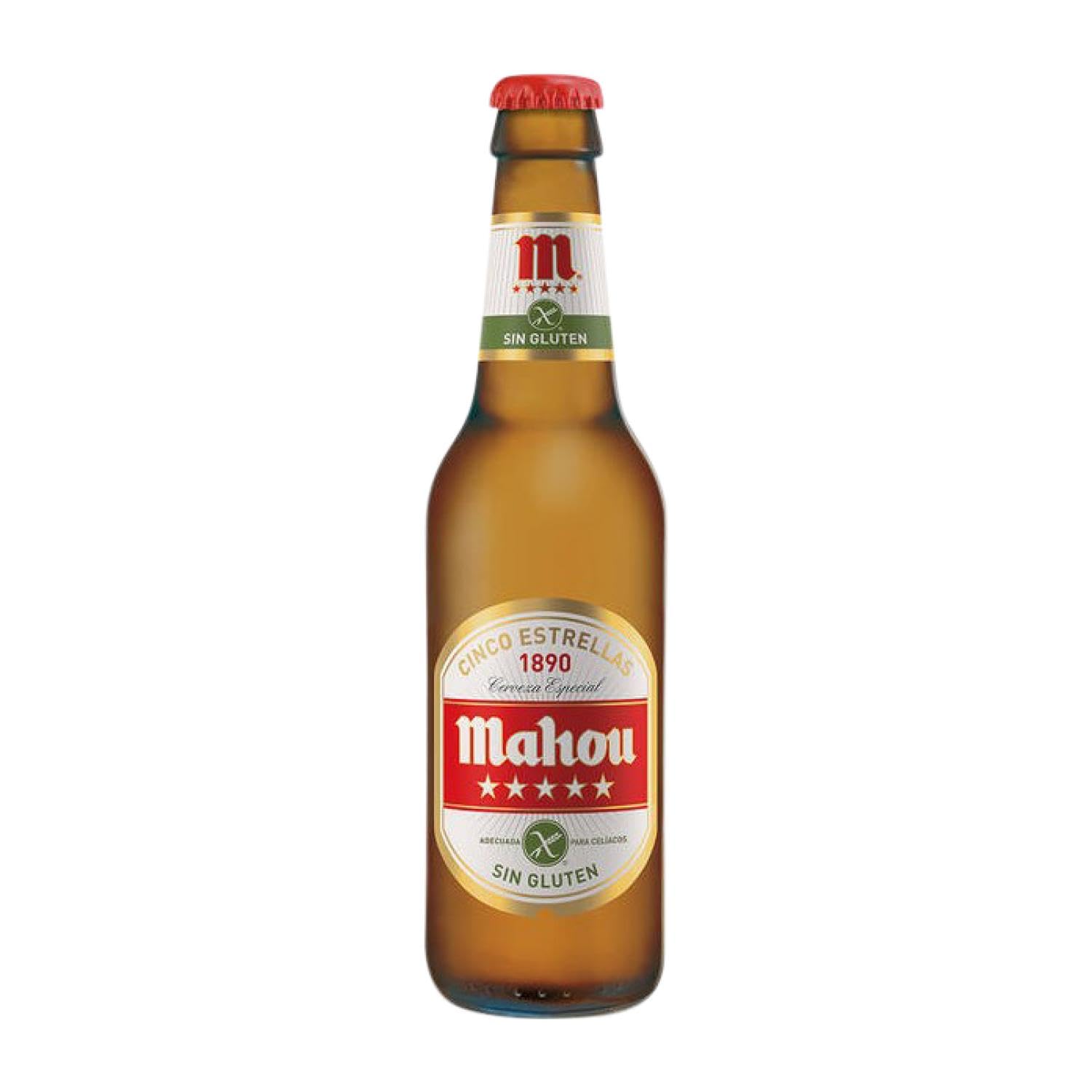 Cerveza Caja de 24 unidades Mahou sin Glúten Botellín Tercio 33 cl