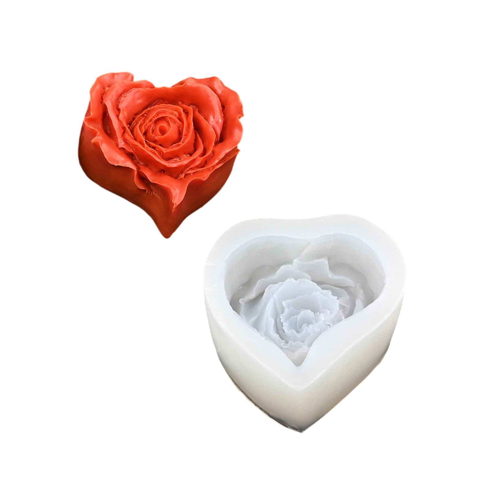 Tsophreniq User Friendly Silicone Heart Rose Molds for Artistic Dessert and Soap for Home and Crafting Use Silicone Bakewares