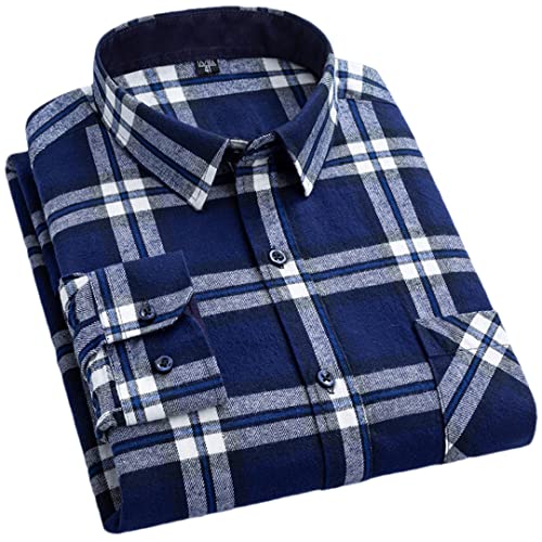 Chemise à carreaux homme coton brossé Pohullan contre le froid automne