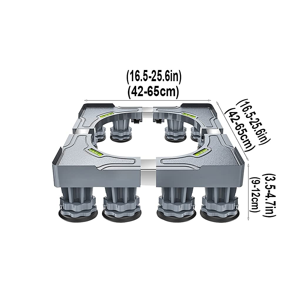 BAFAFA Lavadora Base Multifuncional Secadora Ajustable Refrigerador Soporte Base Largo/Ancho 42-65cm Lavavajillas Stent Planta Contenedor Piso Bandejas Altura 9-12cm (Size : 12Legs) (8Legs)
